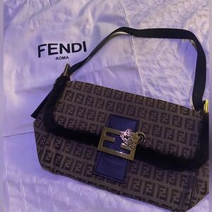 Very rare 1970s Fendi Squirrel Spy bag with shearling fur